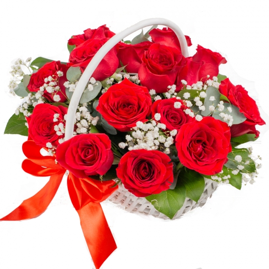 Cosulet superb din 15 trandafiri rosii premium
